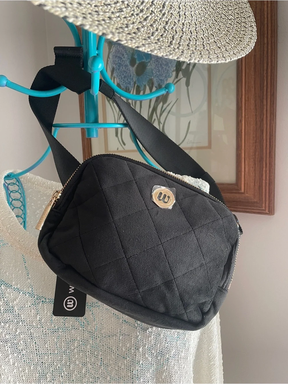 Wantable Velvet Cozytober Belt Bag in Black NWT
